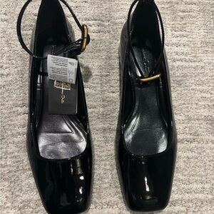 Massimo Dutti Elegant Black Ankle Strap Women's Shoes size 9